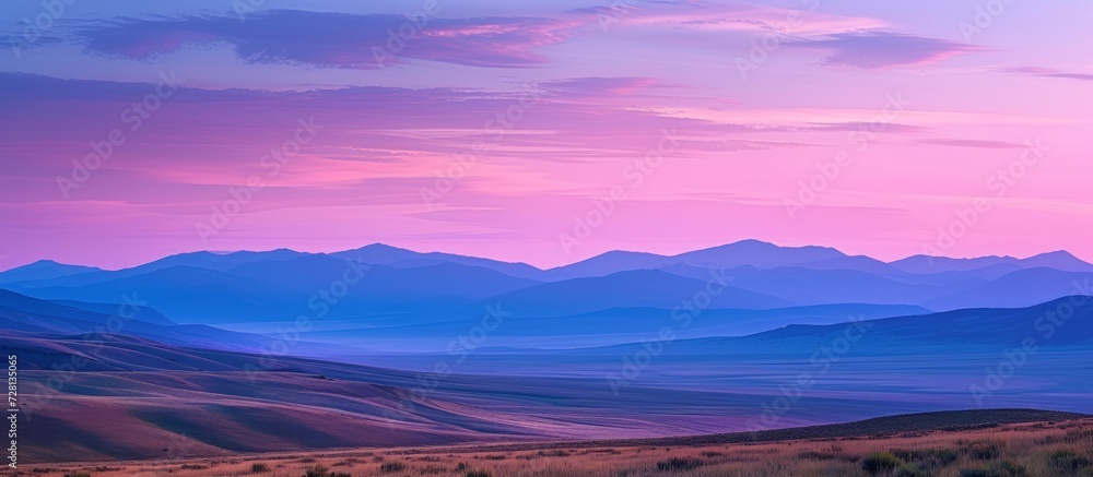 Pastel Colors Illuminating the Serene Landscape Before Sunrise