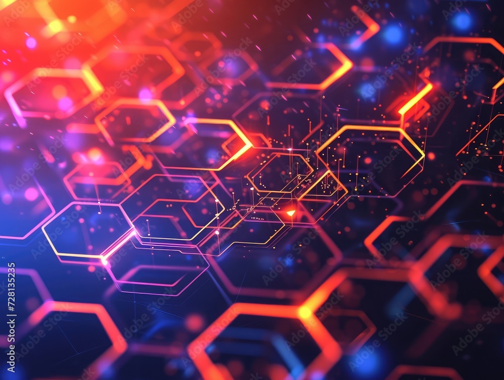 Abstract background hexagon network technology Abstract background hexagon network technology