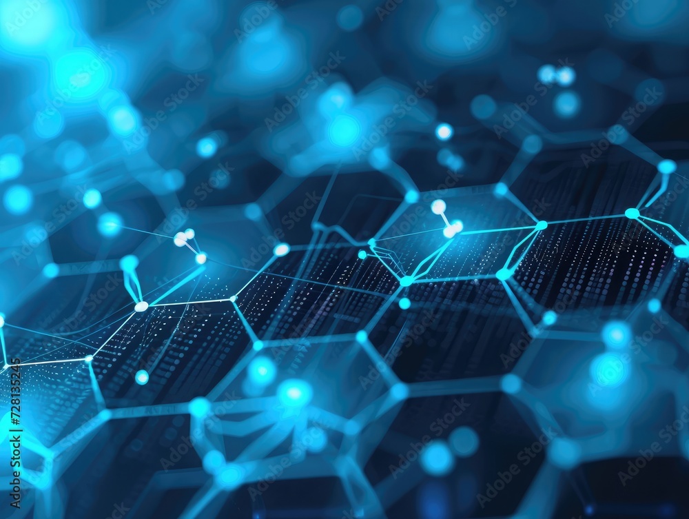 Obraz premium Abstract background hexagon network technology