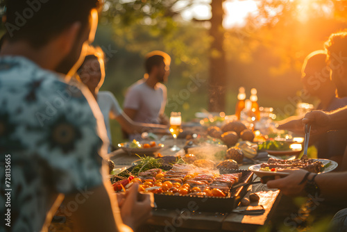 Wallpaper Mural people eat barbecue in the sun outdoors with family and friends Torontodigital.ca