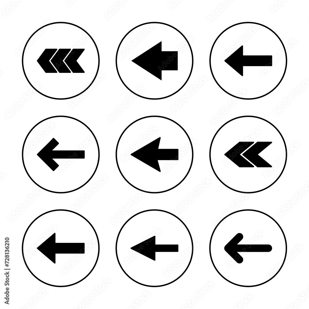 Arrow icon set vector. Arrow sign and symbol for web design. Arrow icon set vector. Arrow sign and symbol for web design.