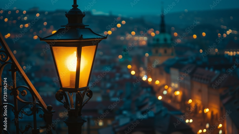 Street light closeup. Generative AI Street light closeup. Generative AI