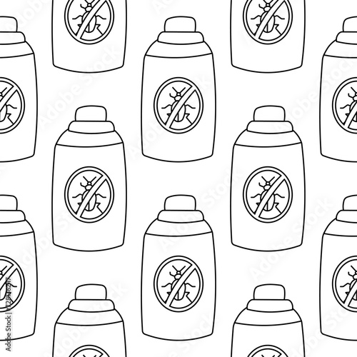 insect repellent garden care aerosol spray pests pattern background line doodle