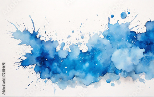 Abstract blue watercolor brush splash background