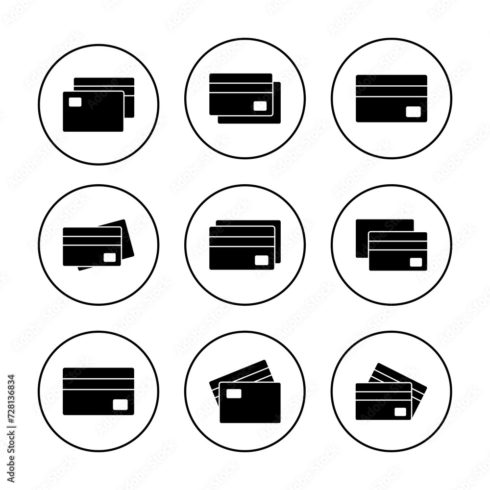 Credit card icon set vector. Credit card payment sign and symbol Credit card icon set vector. Credit card payment sign and symbol