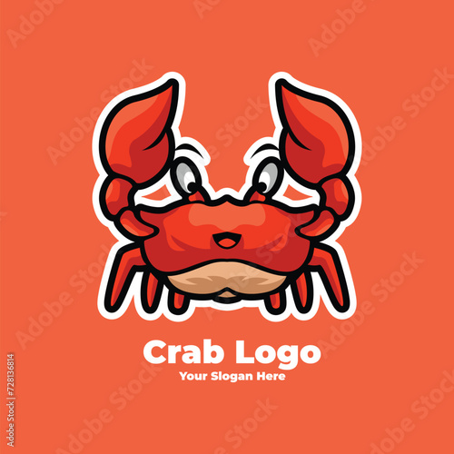 Crab mascot character cartoon vector icon illustration