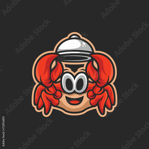 Crab mascot character cartoon vector icon illustration