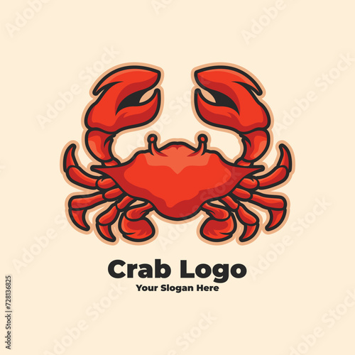 Crab mascot character cartoon vector icon illustration