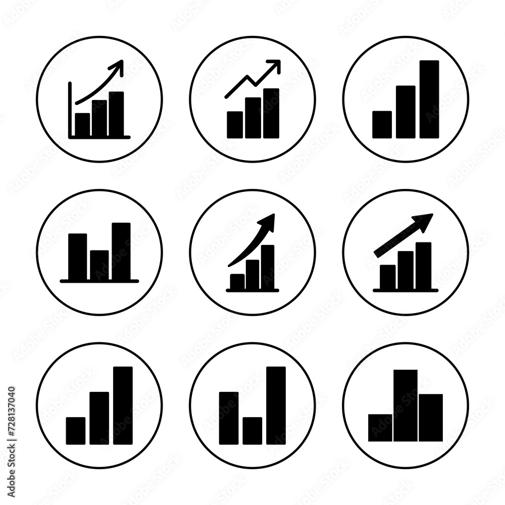 Fototapeta premium Growing graph Icon vector. Chart sign and symbol. diagram icon