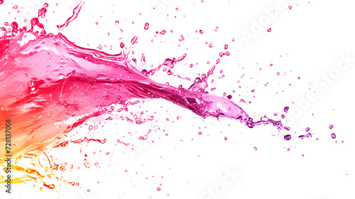 purple water splashing over white background 