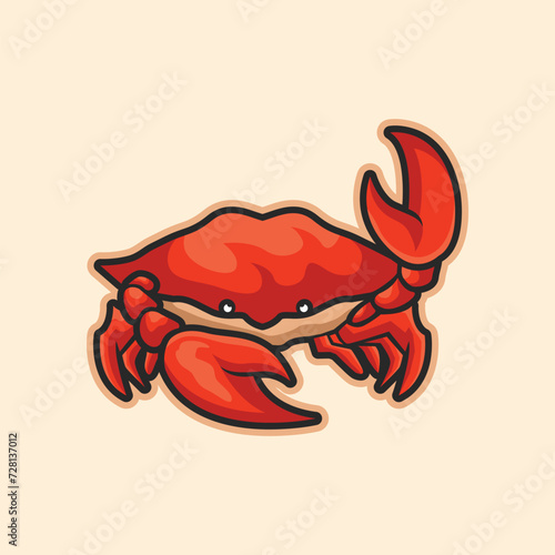 Crab mascot character cartoon vector icon illustration