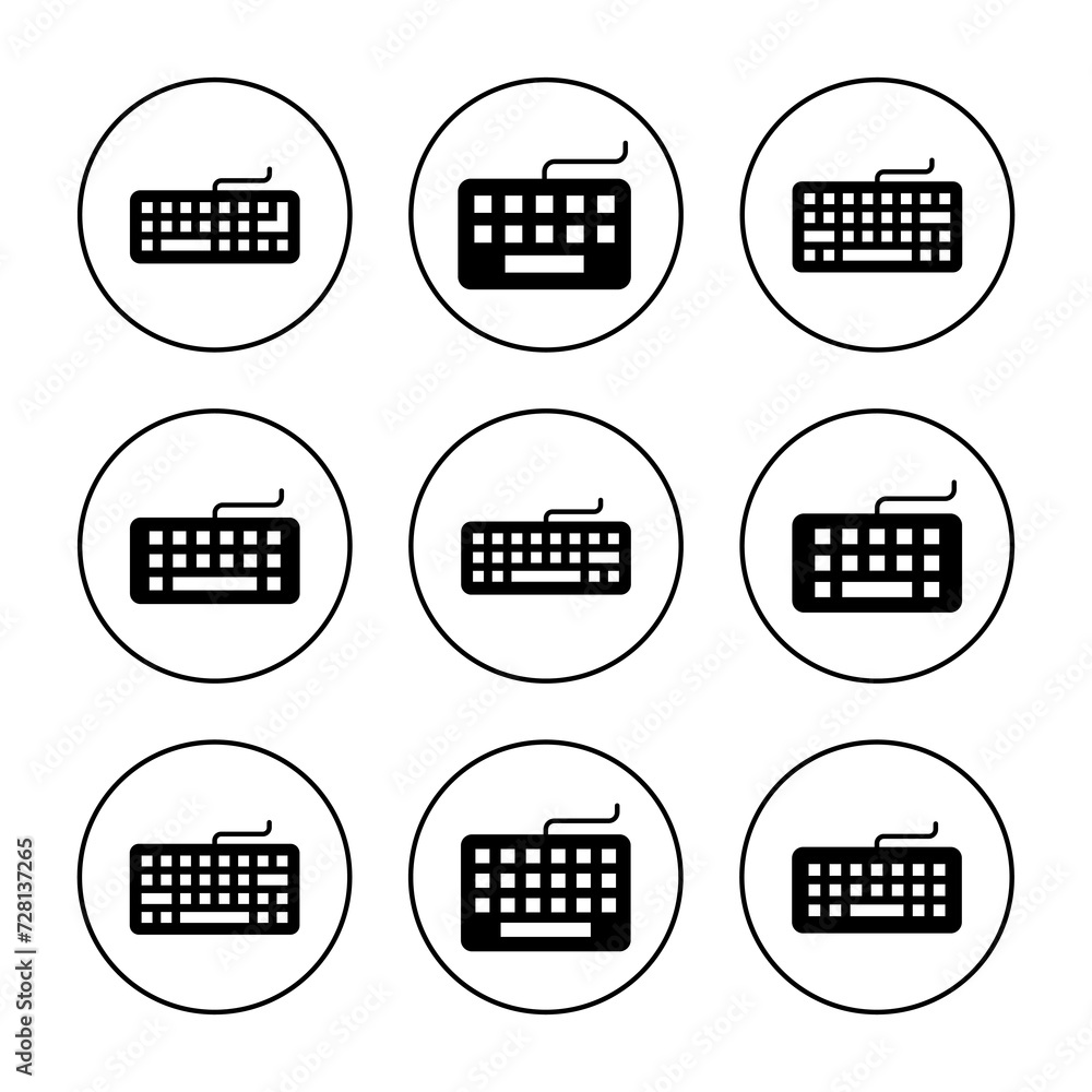 Keyboard icon set vector. keyboard sign and symbol