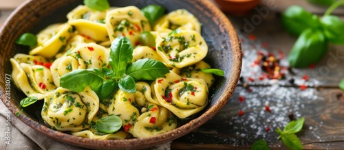 Delicious Italian Tortellini with Herbs, Cheese, and Sauce: A Savory Combination of Italian, Tortellini, Herbs, Cheese, and Sauce