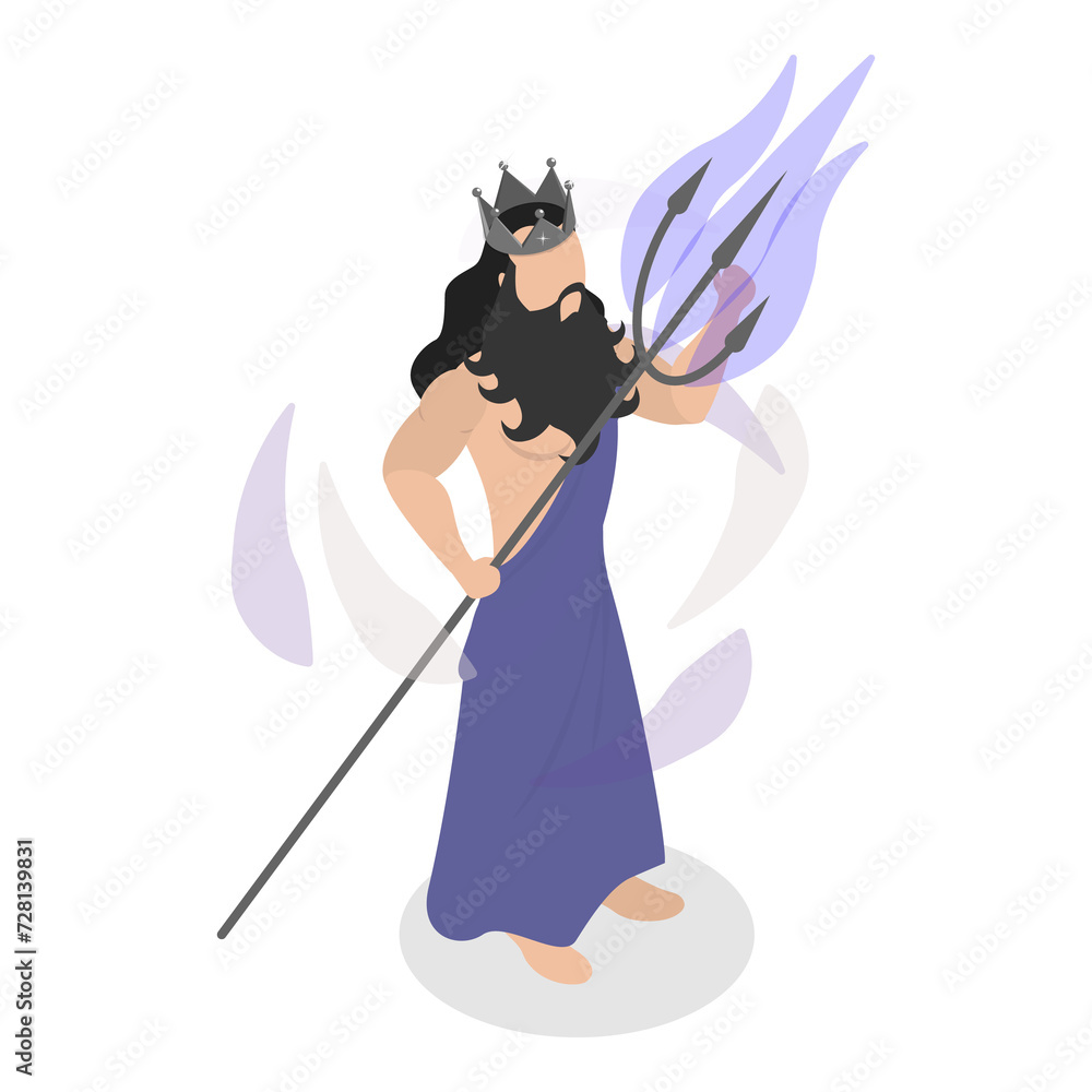 3D Isometric Flat Illustration of Ancient Mythology Heroes. Item 3 3D Isometric Flat Illustration of Ancient Mythology Heroes. Item 3