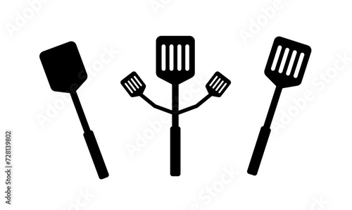 illustration vector graphic of a set of silhouette spatulas