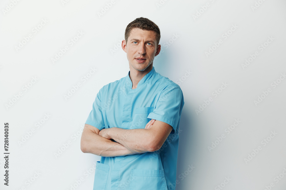 Hospital man guy mature arms friendly confidence uniform clinic senior expertise surgeon positive stethoscope Hospital man guy mature arms friendly confidence uniform clinic senior expertise surgeon positive stethoscope