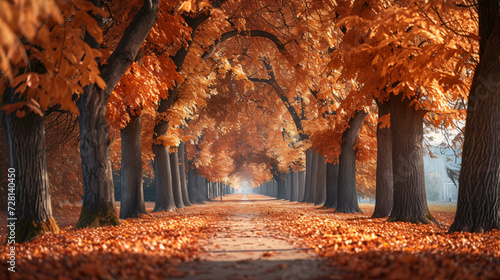 "Autumn Alley" - Tree Alley in the Park in Autumn