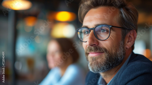 Man With Glasses Looking at the Camera