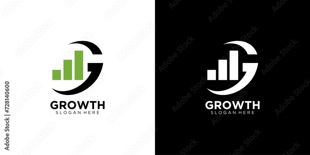 letter G growth Abstract business company logo. Corporate identity design element. Technology, market, bank logotype idea. vector template letter G growth Abstract business company logo. Corporate identity design element. Technology, market, bank logotype idea. vector template