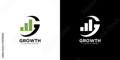 letter G growth Abstract business company logo. Corporate identity design element. Technology, market, bank logotype idea. vector template