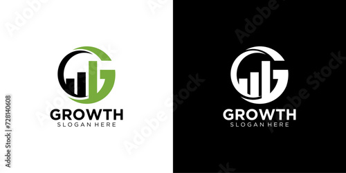 letter G growth Abstract business company logo. Corporate identity design element. Technology, market, bank logotype idea. vector template