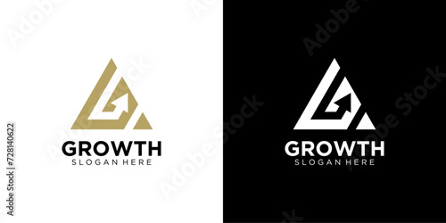 letter G growth Abstract business company logo. Corporate identity design element. Technology, market, bank logotype idea. vector template