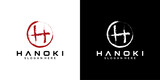 initial letter H logo type with Japanese and Chinese style design for company and business logos