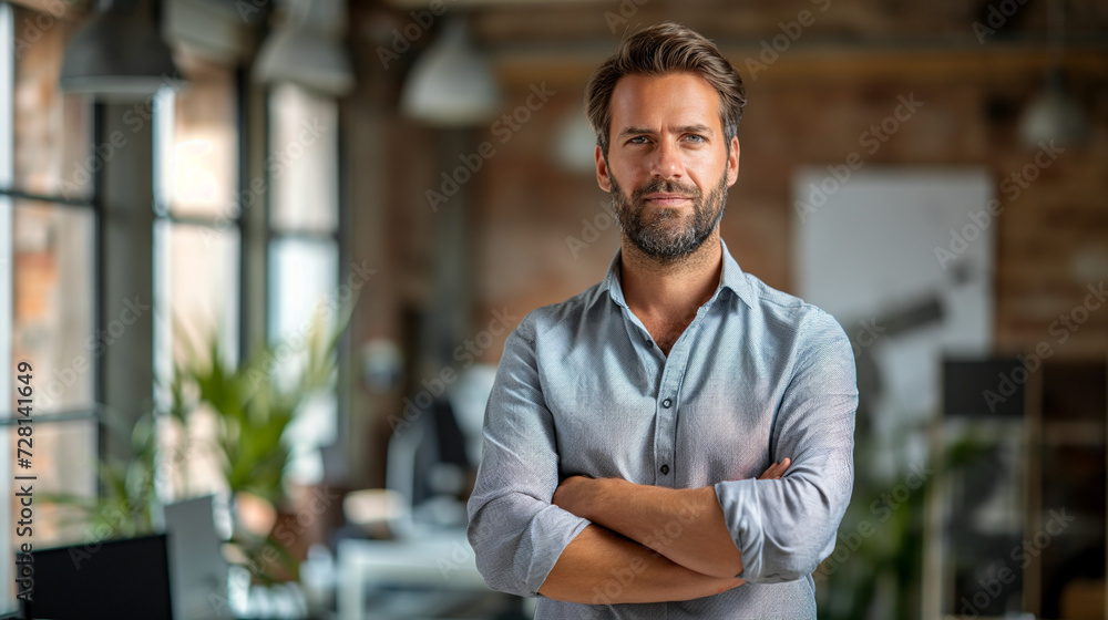 Man With Crossed Arms in Office Man With Crossed Arms in Office