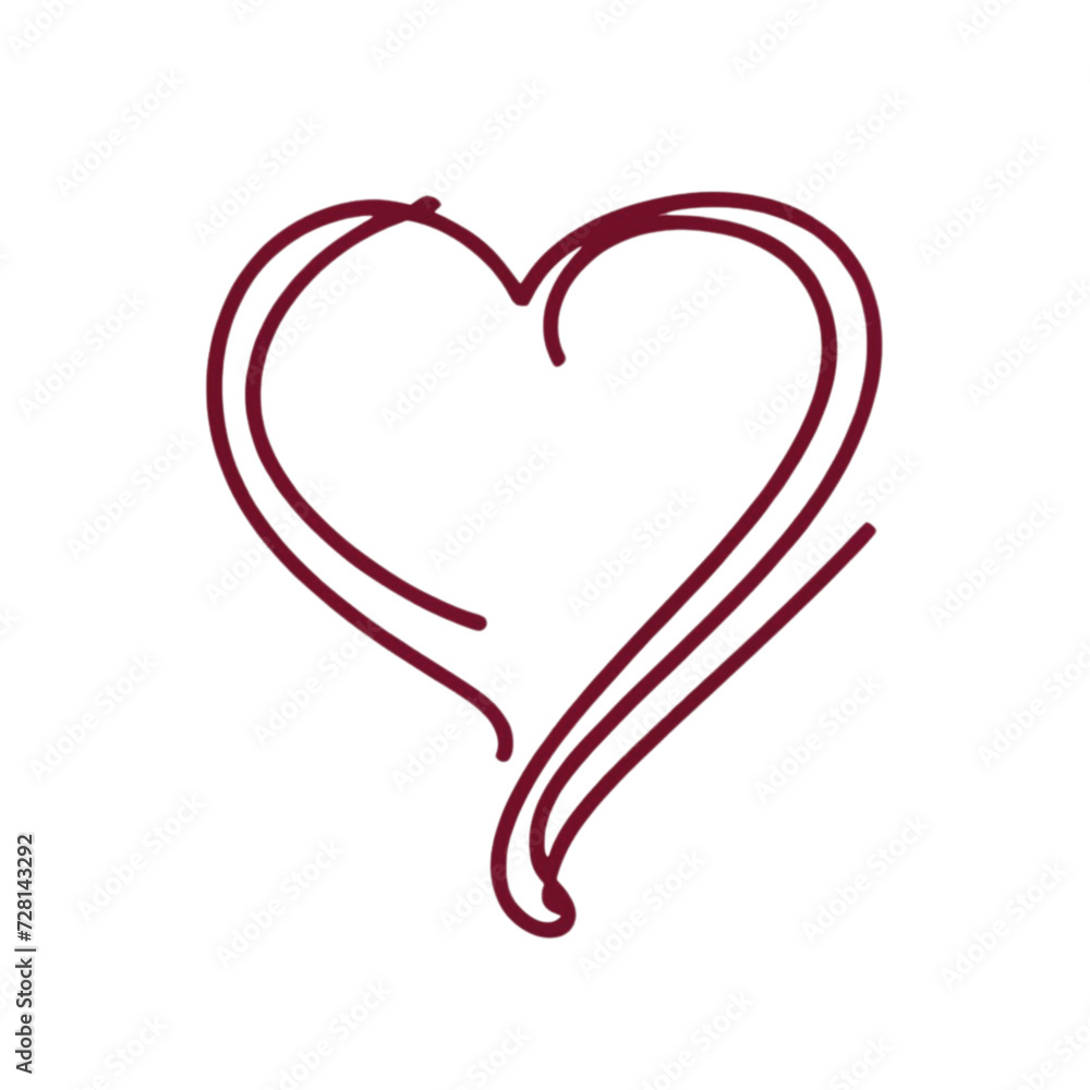 About heart doodling lines vector illustration