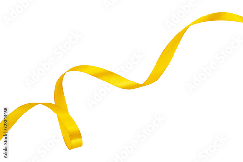 shiny of swirl yellow ribbon isolated