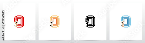 Pencil Shaped Letter Logo Design O