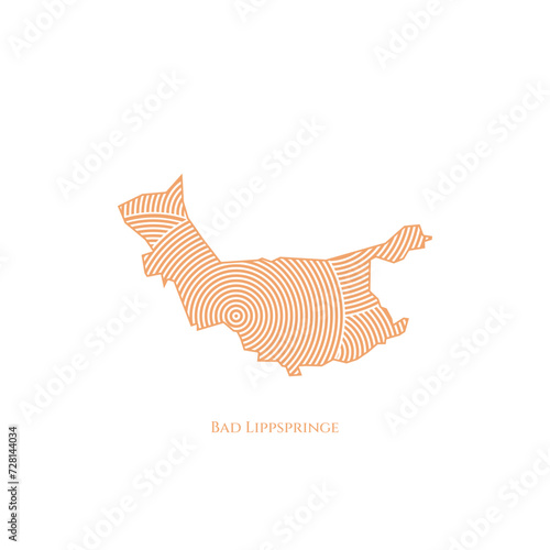 Bad Lippspringe Map - World Map International vector template. German region silhouette vector illustration photo