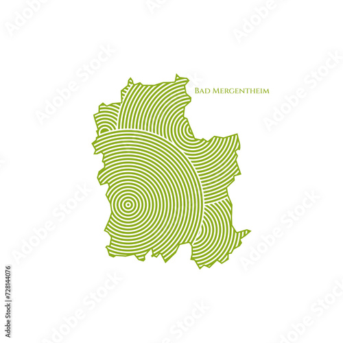 Bad Mergentheim Map - World Map International vector template. German region silhouette vector illustration