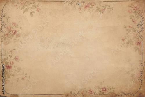 Antique Old Paper Texture with Elegant Roses - Perfect for Junk Journals, Scrapbooking, and Vintage Creative Projects