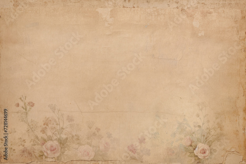 Antique Old Paper Texture with Elegant Roses - Perfect for Junk Journals  Scrapbooking  and Vintage Creative Projects