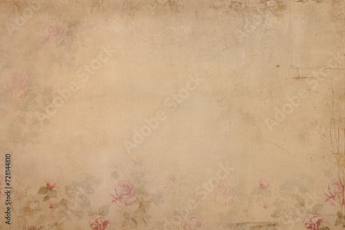 Antique Old Paper Texture with Elegant Roses - Perfect for Junk Journals, Scrapbooking, and Vintage Creative Projects