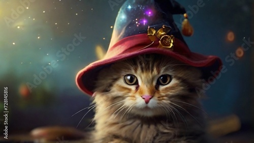 Magic cat wearing a hat