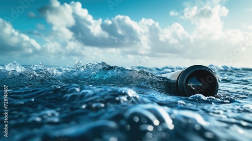 A periscope extending out of water photo