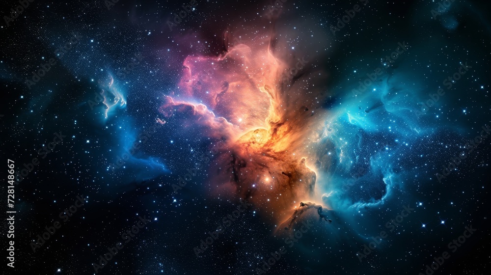 Colorful nebula, cosmic dust in outer space Colorful nebula, cosmic dust in outer space
