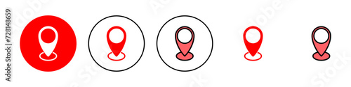 Address icon set illustration. home location sign and symbol. pinpoint