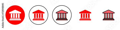 Bank icon set illustration. Bank sign and symbol, museum, university