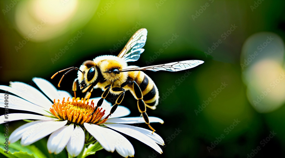 Naklejka premium Bee on a flower