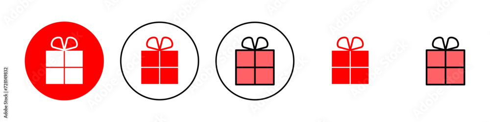 Gift icon set illustration. gift sign and symbol. birthday gift
