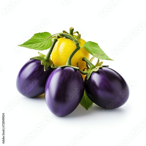 a leunca or solanum nigrum is a famous vegetable in sundanese indonesia, studio light , isolated on white background photo