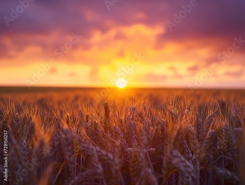 Sunset wheat field, epic scene © André Troiano
