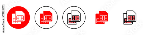 Sim card icon set illustration. dual sim card sign and symbol photo