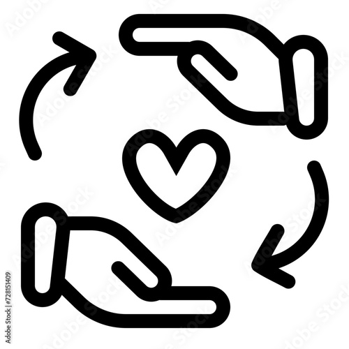 Care Icon Illustration in Line Style, Suitable for Web & Apps, Presentation, or Social Media
