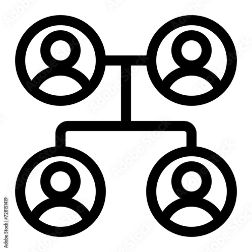 Family Tree Icon Illustration in Line Style, Suitable for Web & Apps, Presentation, or Social Media