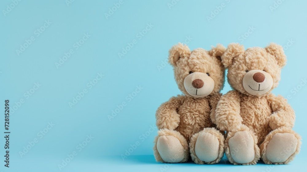 Obraz premium Two bears seated side by side