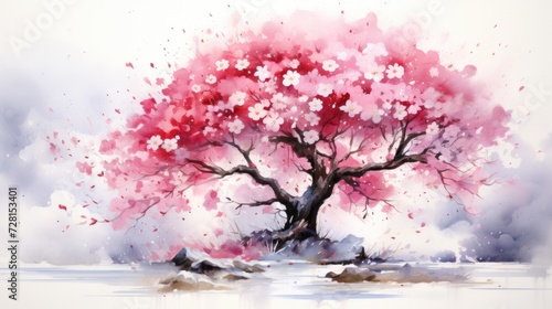japanese sakura, cherry blossom tree during spring, ai © Rachel Yee Laam Lai